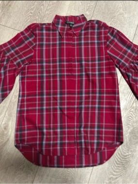 Lauren by Ralph Lauren Red Plaid Button-Up Shirt by L.L. Bean Sz small